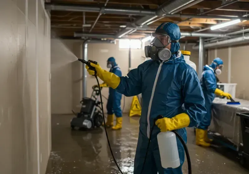 Basement Sanitization and Antimicrobial Treatment process in Salmon, ID